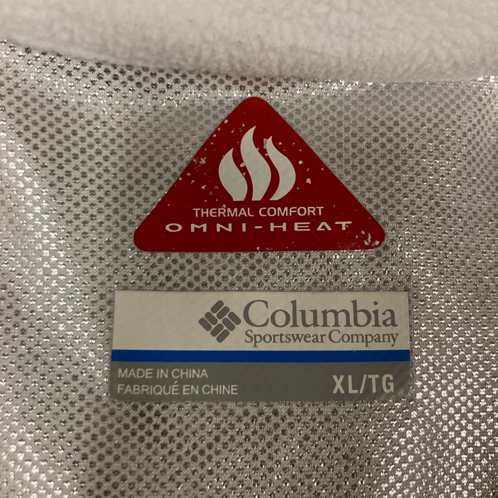 Columbia Omni-Heat Fleece Pullover Quarter Zip White Red XL AL6321‎ - Picture 11 of 14
